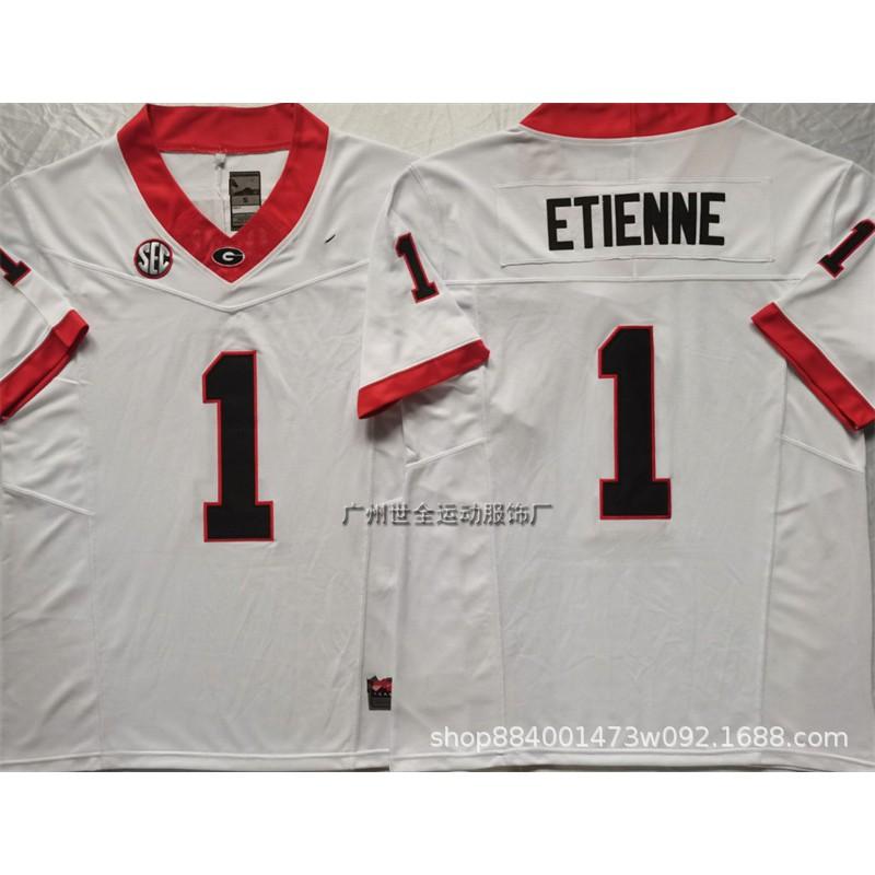 Mens NCAA College Football Jersey Cotton Blend Embroidered Bulldogs Team Uniform Running Fitness Sports