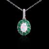 Gorgeous 925 Sterling Silver Flower Design Pendant Necklace Natural Opal Emerald Gemstones Fine Jewelry for Women Birthday Gifts
