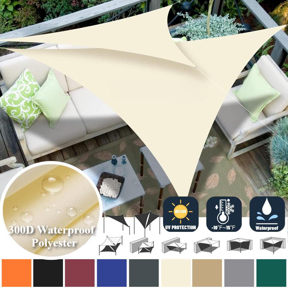 2Pack 5/3.6/3/2M Triangle Sun Shade Sail Waterproof UV Block Sun Shelter Awnings Canopy for Garden Yard Patio Sunscreen Sunsails