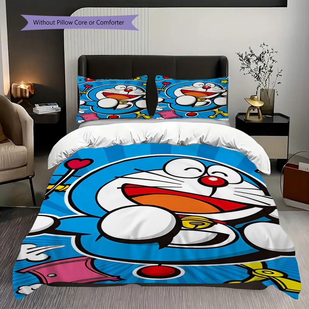 Doraemon Adventure Begins Threepiece Set 1 Duvet Cover 2 Pillowcase Without Core Duvet Cover And Pillowcase Bedding Set