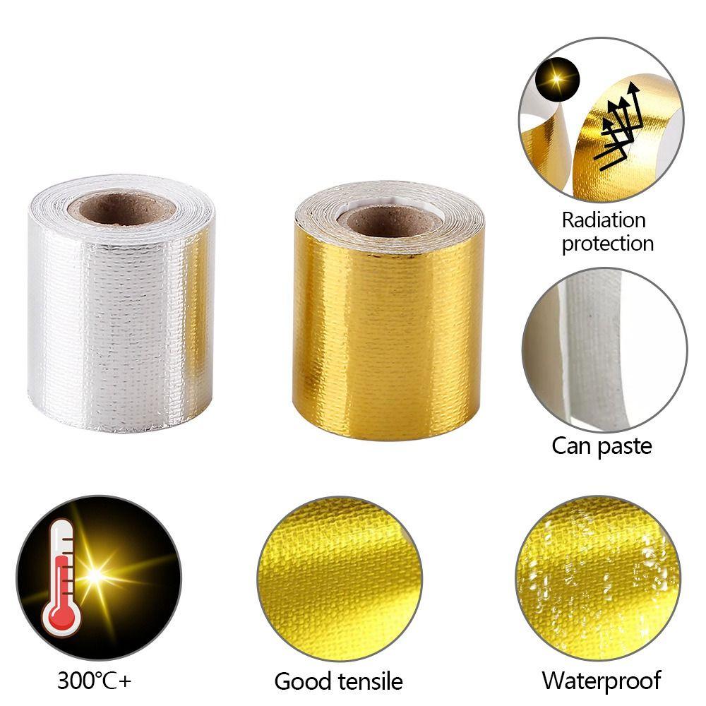 5CM*5M Exhaust Pipe Protector Aluminum Foil Thermal Fiber Cloth Motorcross