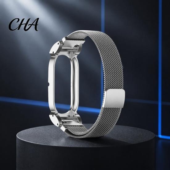Flexible Adjustment Watch Loop Stainless Steel Strap for Fitbit Air Band, Adjustable Replacement Magnetic Arm Band Bands, Breathable Anti-Sweat Metal