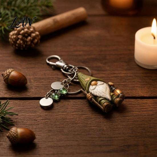 Travel Keychain Gnome with Inspirational Card, Still Hanging On, Keep Growing, Fine Healing Charm Your Path, Dwarf Key Ring for Bags Backpacks