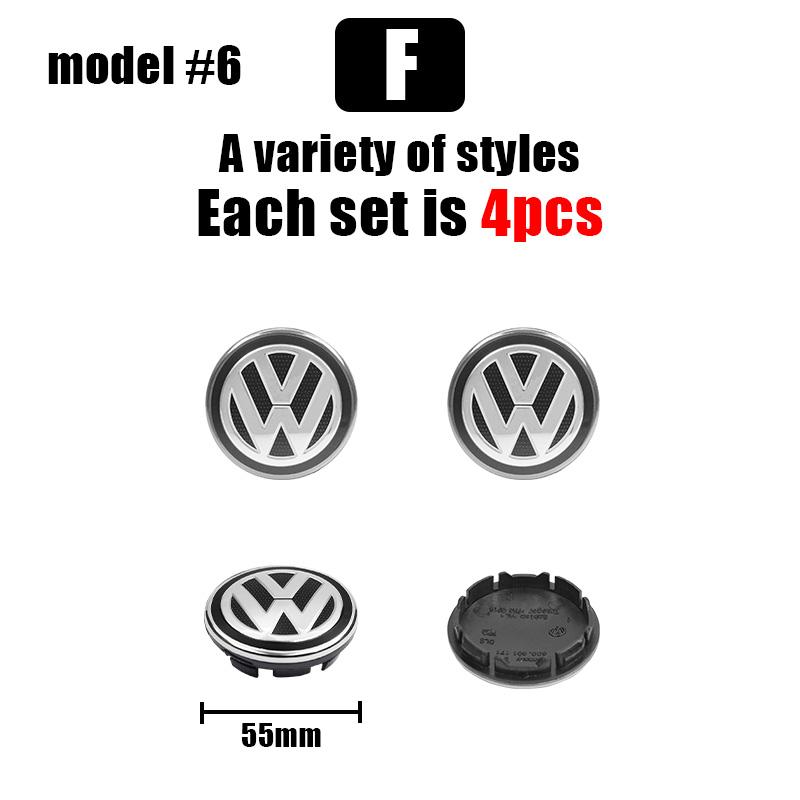 For VOLKSWAGEN 4pcs 55mm 65mm Car Wheel Center Caps Hubcap Cover Accessories For Volkswagen PASSAT Sagitar BORA JETTA GOLF POLO