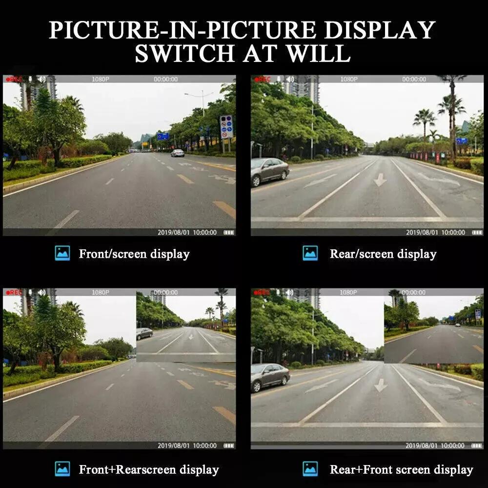 4,3-дюймовый автомобильный видеорегистратор с зеркалом заднего вида, видеорегистратор с передним и задним одинарным и двойным объективом, циклическая запись, камера 1080p с реверсом