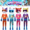 Cute And Comfortable Superkitties Children's Jumpsuit Cartoon Design Soft Milk Silk Fabric Multiple Colors 100cm-150cm/43.3-59.05in