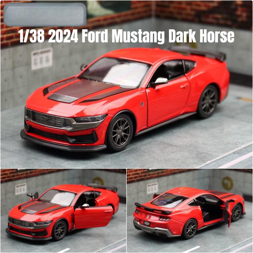Модель игрушечной машины 1/38 2024 Ford Mustang Dark Horse литой сплав миниатюрный металлический коллекционный подарок для детей мальчик ребенок