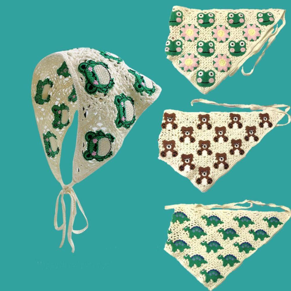 French Pastoral Style Triangle Headband Knitted Headband Towel Fashion Cute Strap Hair Bag Girls