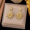 Elegant Retro Stainless Steel Earrings with Exaggerated Design for Women