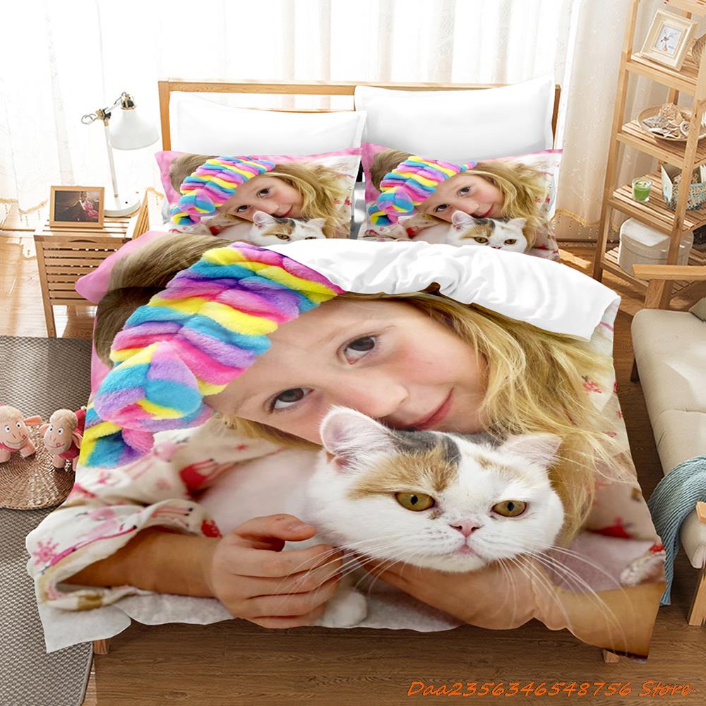 Like Nastya Bedding Set Single Twin Full Queen King Size Bed Set Aldult Kid Bedroom Duvetcover Sets 3D Anime Bed Sheet Set