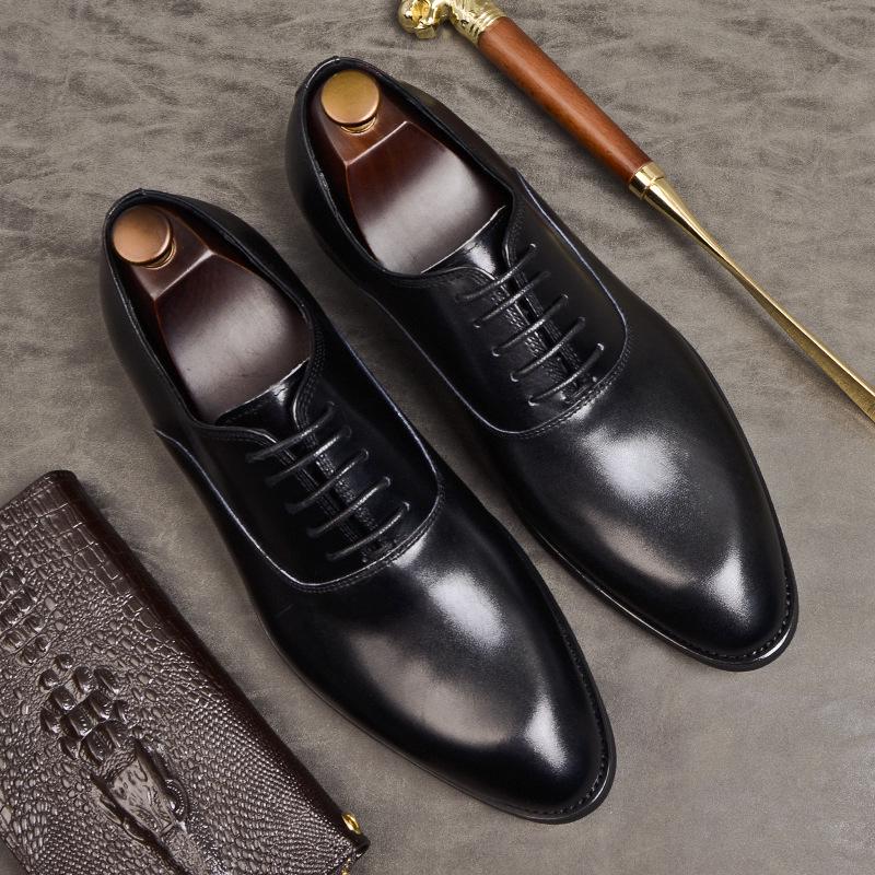 Fashion Mens Formal Shoes Genuine Leather Oxford Shoes For Men Italian 2025 Dress Shoes Wedding Laces Leather Business Shoes 869