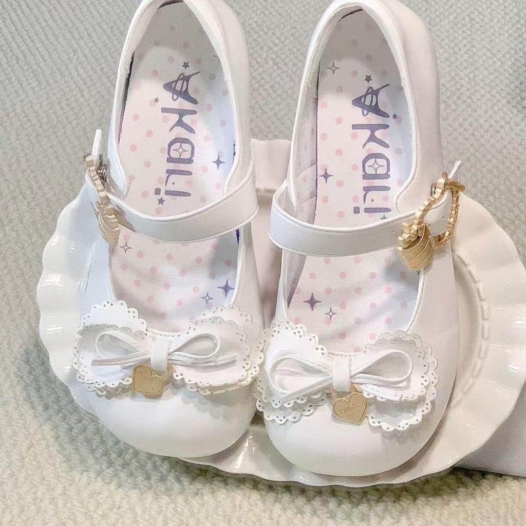 Fashion Cute Women's Shoes Round Toe Low Heel Bow Mary Jane Shoe New Style Daily Student Style Lolita Leather Shoes Casual Single Shoes