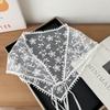 White Lace Hair Scarf Retro Triangle Scarf Sweet Headscarf  Summer Wear