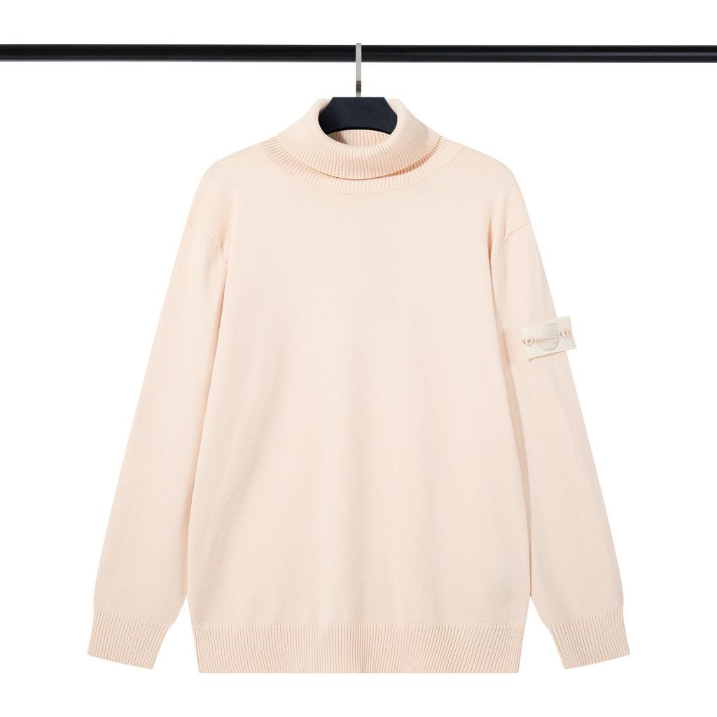 STONE Унисекс Кардиган на молнии с воротником-стойкой и нашивкой Вязаный свитер для осени/зимы