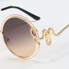 Luxury Brand Designer Fashion Vintage Round Sunglasses Women Animal Outdoor Mirror Trendy Shades Rays Party Travel Lady Glasses