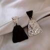 Серебряные игольчатые модные высококачественные серьги с бриллиантами Sense, черные серьги Niche Versatile Temperament, легкие роскошные высококачественные серьги