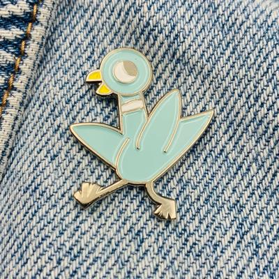 Новая эмалированная булавка с изображением животных, сумасшедшая забавная птица, металлическая вилка, подарок на день рождения, 1 шт.