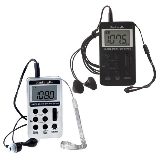 HRD-103 Цифровое радио Диапазон 1,5 дюйма Перезаряжаемый Двойной ЖК-дисплей Мини Портативный FM/AM