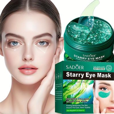 60 шт. Гелевая маска для глаз с коллагеном от темных кругов и морщин - Коллагеновые патчи в форме звезд с морскими водорослями, Увлажняющий гелевый патч для & морщин вокруг глаз, Гелевая маска под глаза