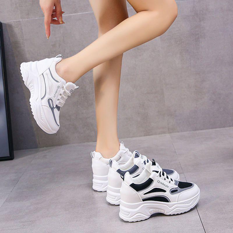 Fashion 2025 Spring and Autumn New Versatile Inner Women's Shoes Casual Sports Daddy Shoes Casual Shoes Square Head