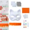 1Set/3PCS Handmade Materials Kit Fox Cat Mask Paper Pulp Mask Animal Half Facemask Semi Finished Mask Festival Supplies 7 Colors