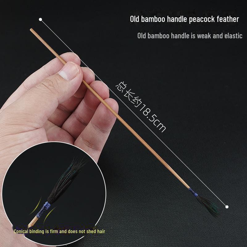 Профессиональный инструмент для чистки ушей с бамбуковой ручкой и перьями курицы и журавля