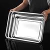 Подносы из нержавеющей стали для хранения чая и сервировки для барбекю, прямоугольные, тарелка для вареного риса и сосисок, гриль для мяса, ресторанная металлическая посуда, 1 шт.