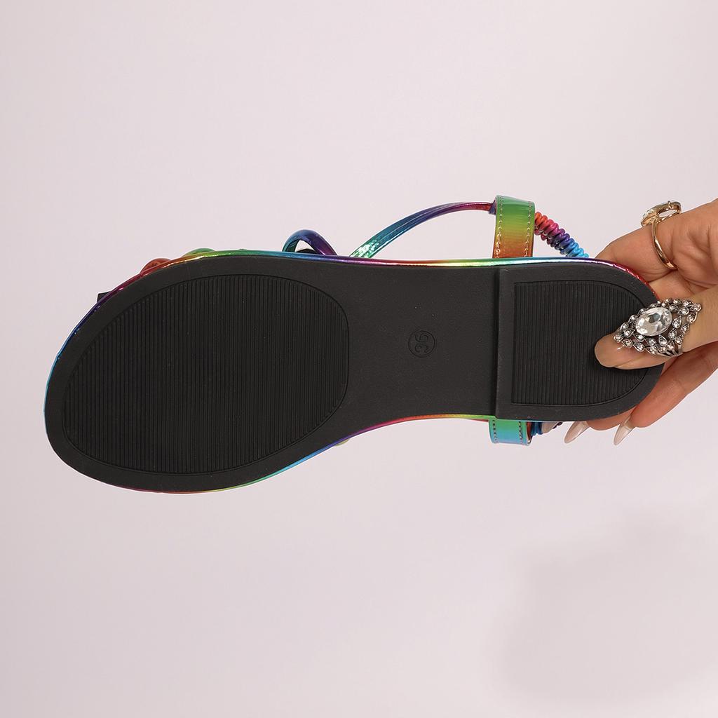 Plus Size Women's Colorful Flat Sandals - Summer Beach Slides, Comfortable Ladies Flip Flops, Fashion Casual Slippers