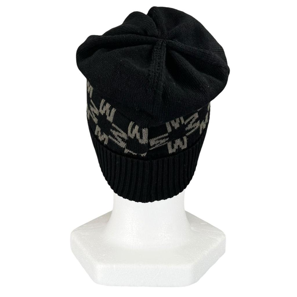 Excellent MONCLER Knit cap BERRETTO Logo patch black cotton Women Used