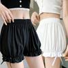 Women Fashion Black White Soft Women's Bloomers Maid Ruffle Pumpkin Pants Shorts Comfortable