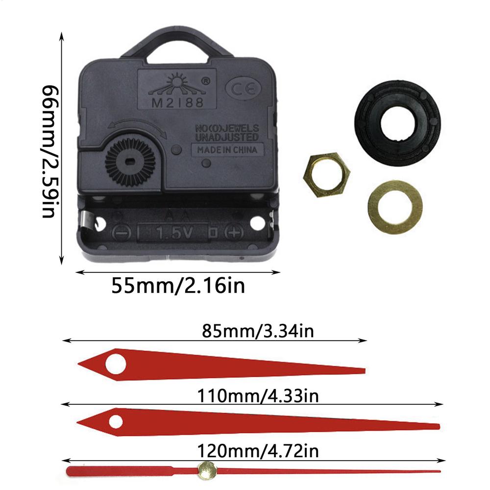 Wall Clock Movement Silent Quartzs Movement Machine Wall Hands Pointer Set Clockwork Table Long Shaft DIY Watches Repair Parts