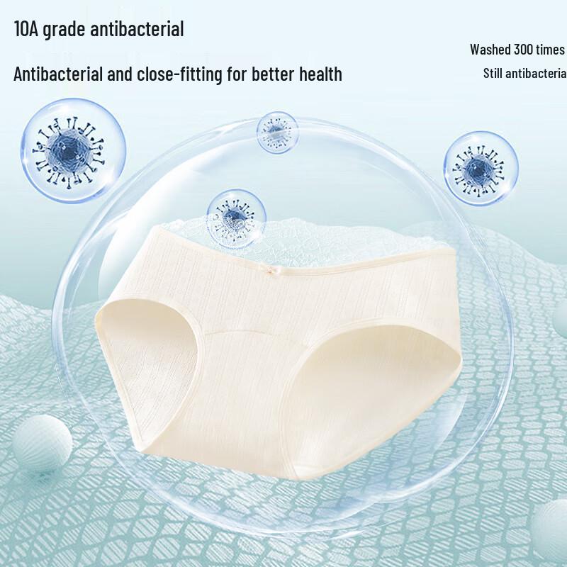 Women's Antibacterial Modal Cotton Mid-Waist Lace Briefs