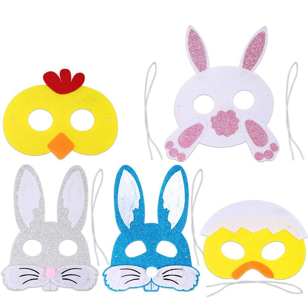 Funny Easter Felt Mask Cute Merry Easter Decoration Party Supplies Animal Mask  Holiday Decor