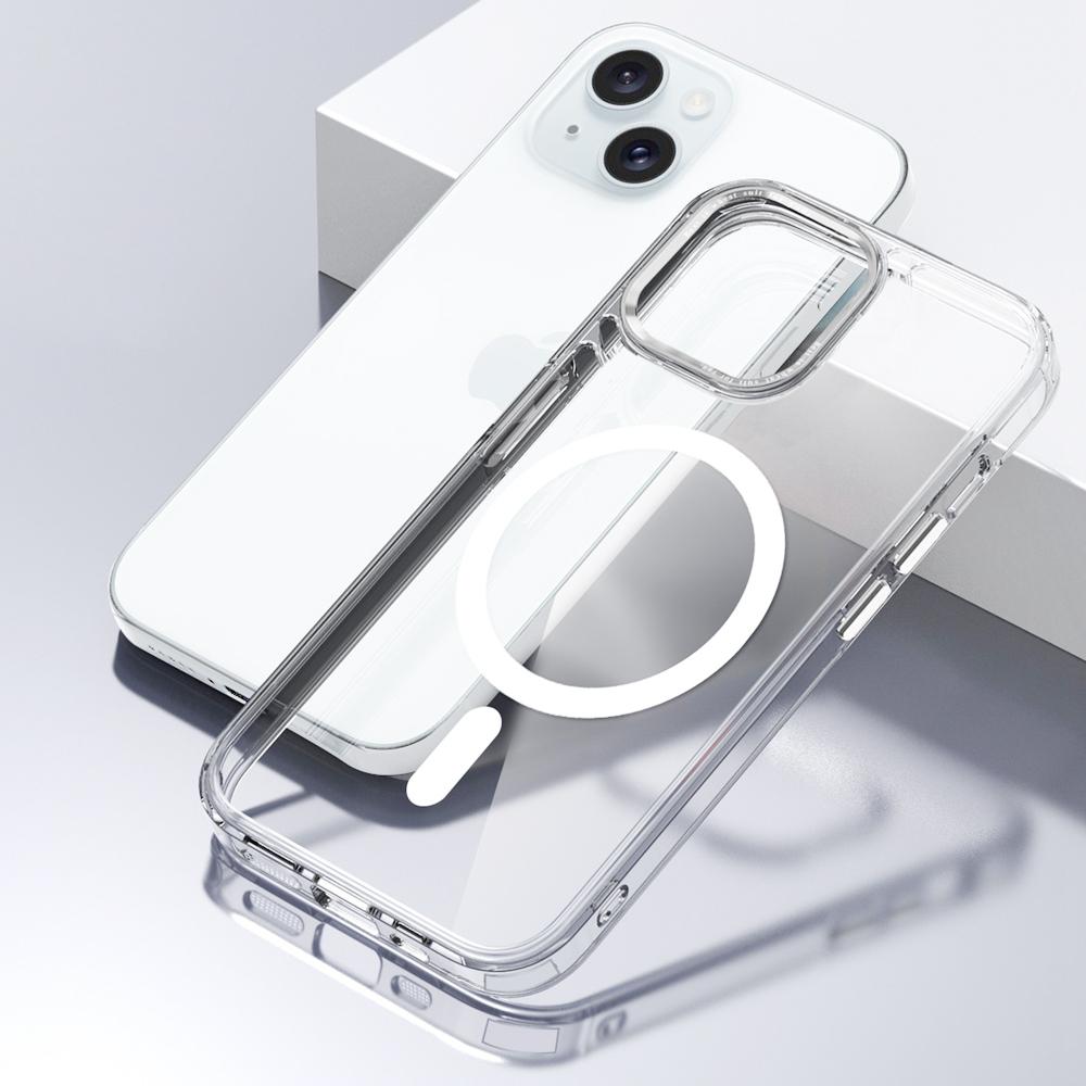KEYSION Прозрачный чехол MagSafe для iPhone 15 14 Pro Max Прозрачный магнитный чехол для беспроводной зарядки iPhone 13 Pro Max
