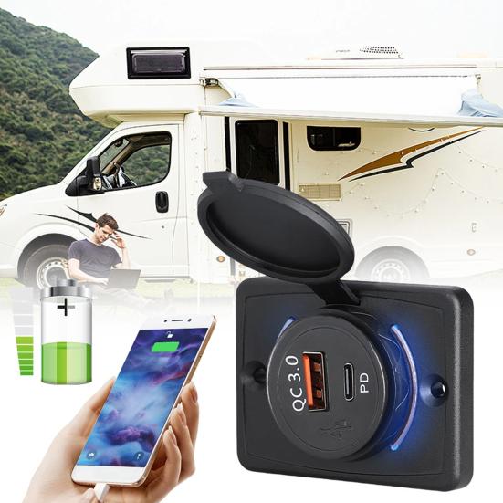 Автомобильное зарядное устройство 48 Вт с двумя портами PD Настенное USB-зарядное устройство
