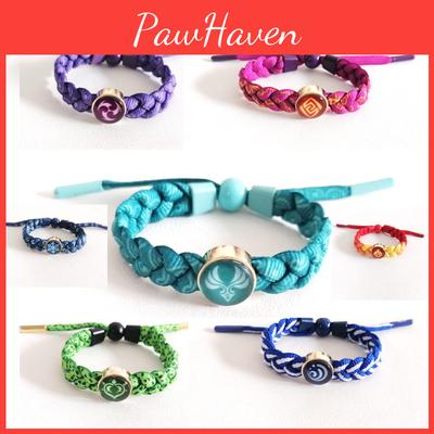 Элементальный светящийся браслет Genshin Impact Глаз Бога Вода Ветер Ювелирное изделие Регулируемый размер