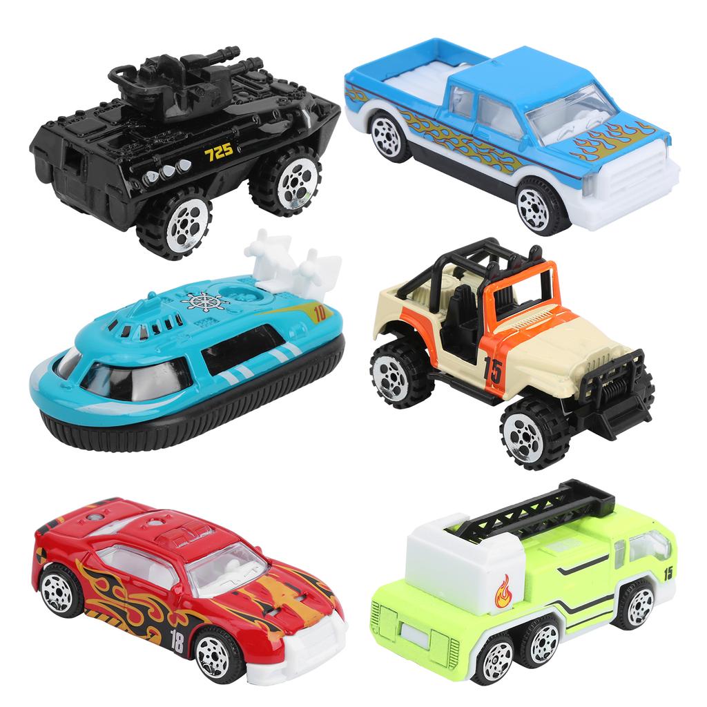 1:64 Alloy Car Toy Simulation Fire Fighting Truck Vehicle Model Children Kid Car Toy6pcs / Set