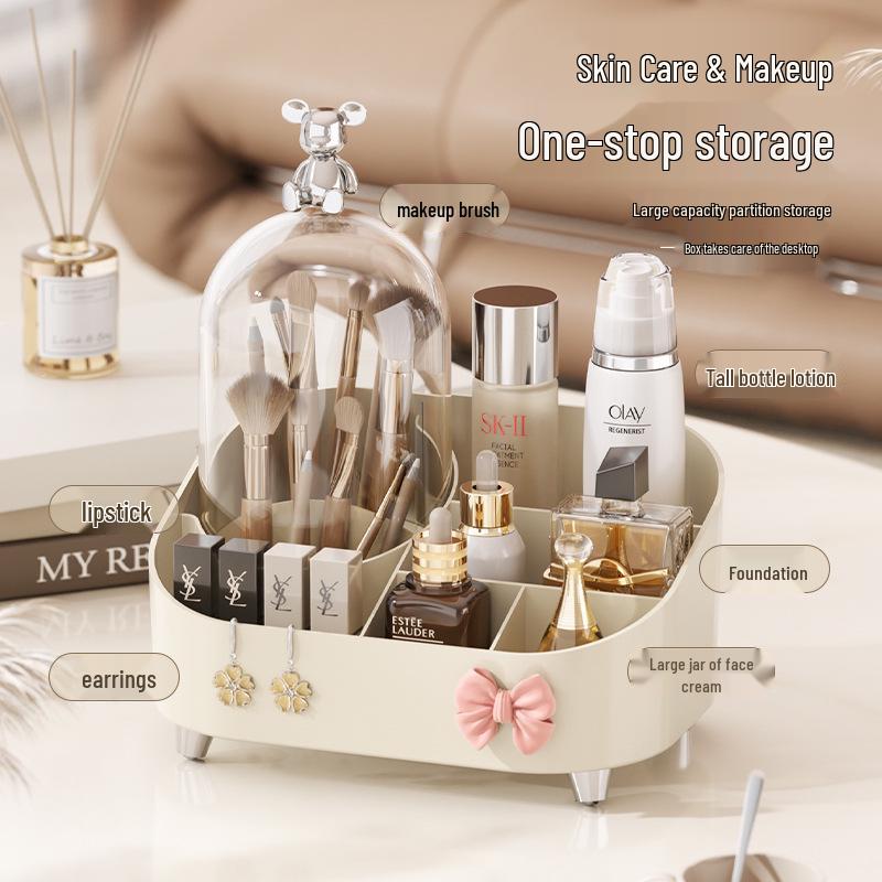 Коробка для хранения помады с пылезащитной крышкой для туалетного столика в ванной