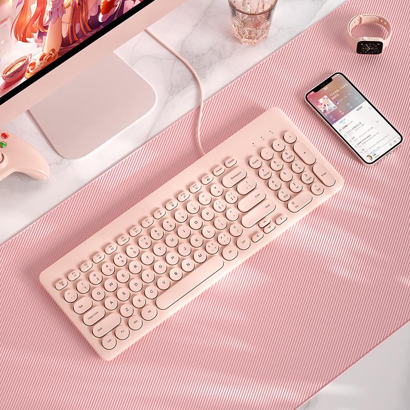 BOW Hangshi K221 USB Проводная клавиатура для девочек - Для настольного компьютера и ноутбука