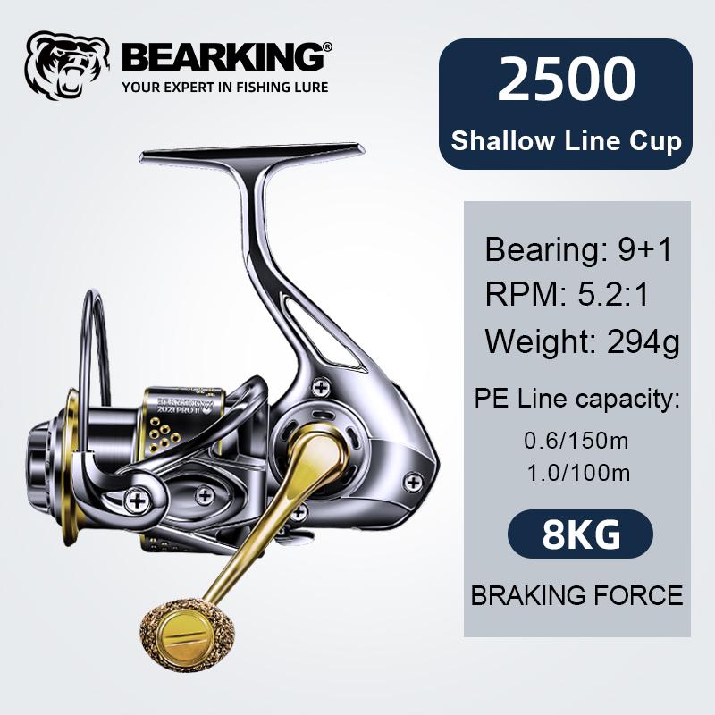 BEARKING Марка AF серии 9BB Подшипник из нержавеющей стали 5.2:1 система перетаскивания рыболовной катушки, максимальная мощность 10 кг, спиннинговое колесо, рыболовная катушка