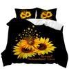 Sunflower pattern design 3D digital printing quilt set three-piece bedding kit
