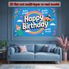 2D plane rainbow birthday celebration background fabric home decoration room decoration polyester fiber