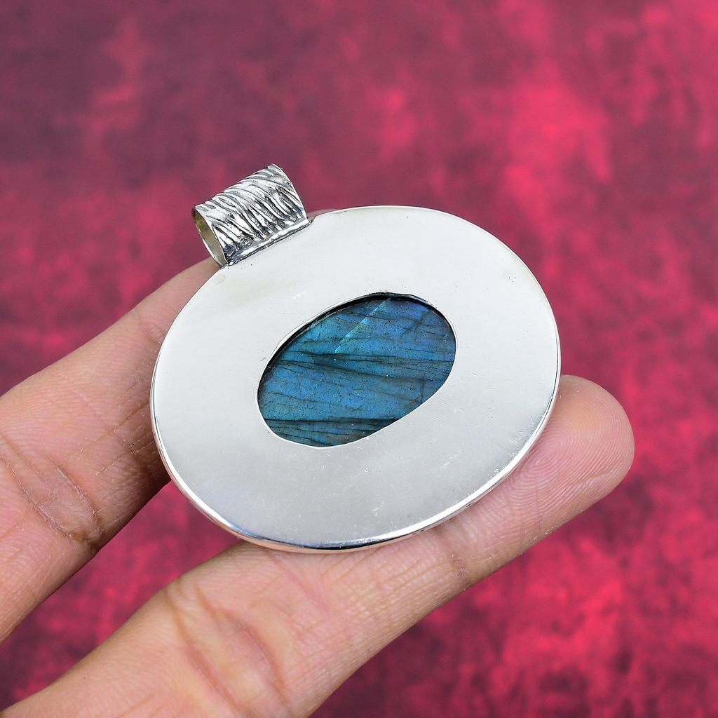 Подвеска из лабрадорита, ручная работа, драгоценный камень, серебряный кулон 925 пробы, антикварная бижутерия, для подарка, серебряные украшения