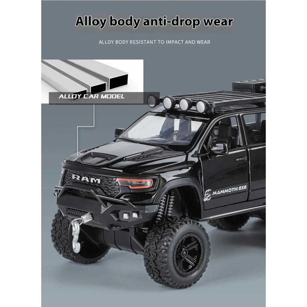 1/32 масштаб Dodge Tyrannosaurus RAM 1500 TRX 6X6 пикап литой автомобиль модель литой коллекции хобби моделирование подарки на день рождения мальчик