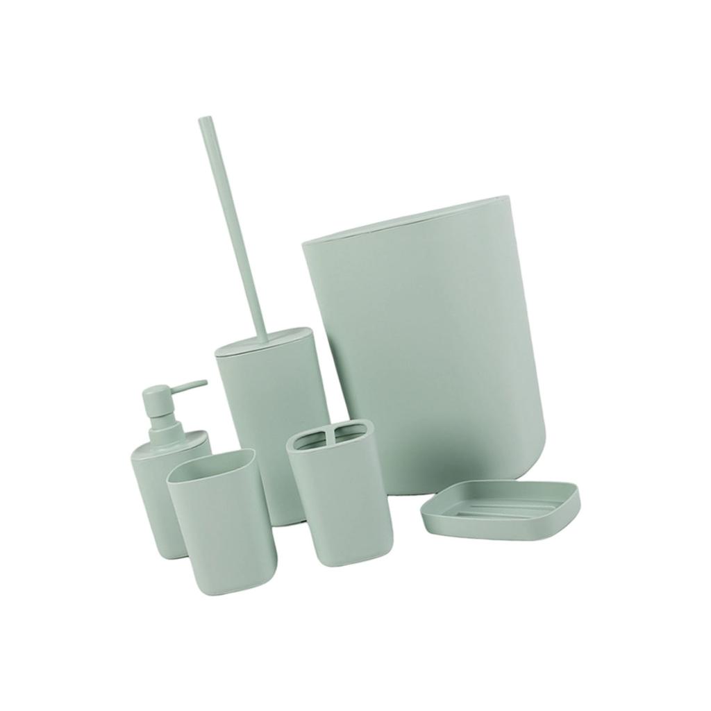 Набор для ванной из 6 предметов Пластиковый держатель для зубных щеток Мусорное ведро Комбо для современного хранения в ванной