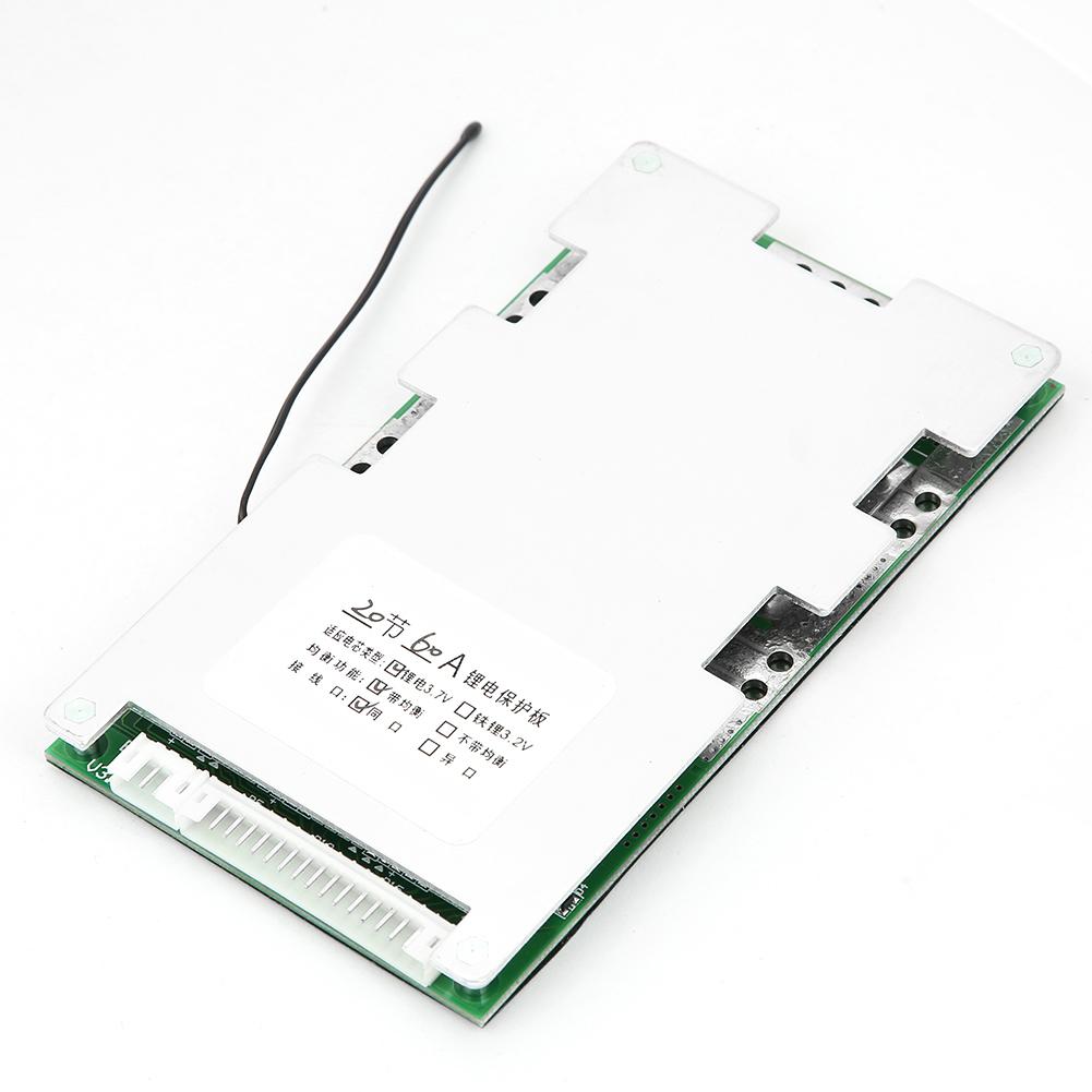 20S 60A литиевая батарея плата защиты зарядки BMS PCB с балансировкой заряда