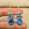 Blue Topaz Earrings, 925 Solid Sterling Silver Gemstone Jewelry, Handmade Earrings, For Thanksgiving