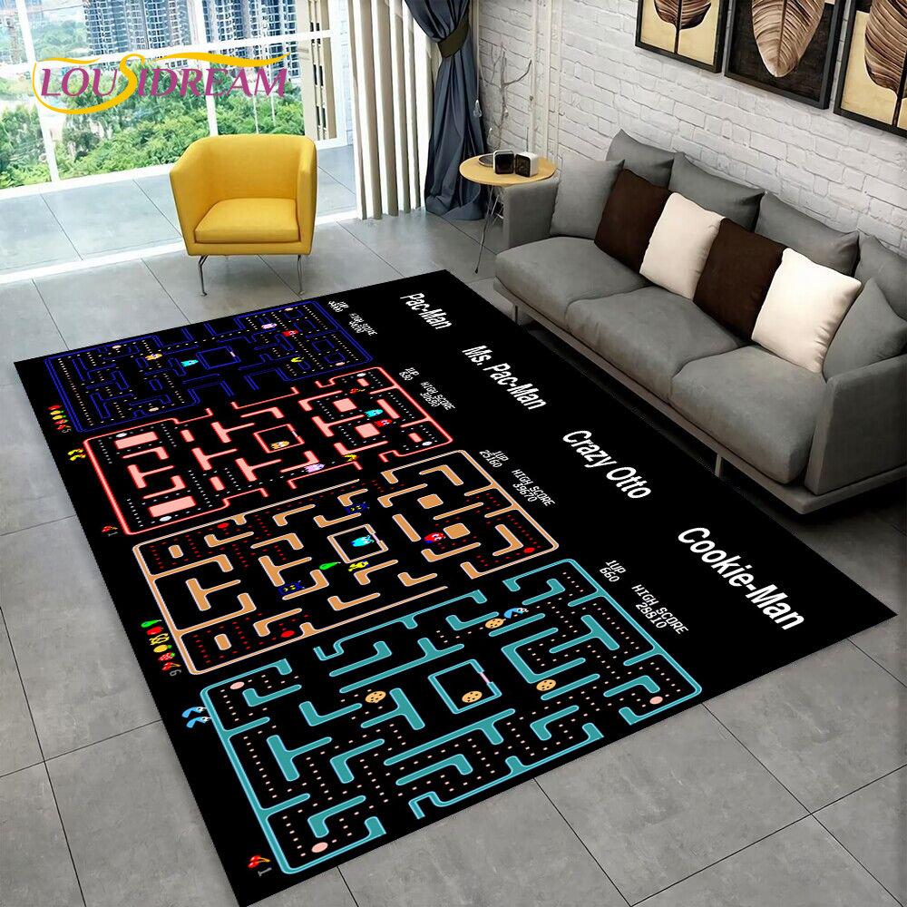 Pacman Retro Classics Game Gamer Area Rug,Carpet Rug for Home Living Room Children Bedroom Sofa Doormat Decor,Non-slip Floor Mat