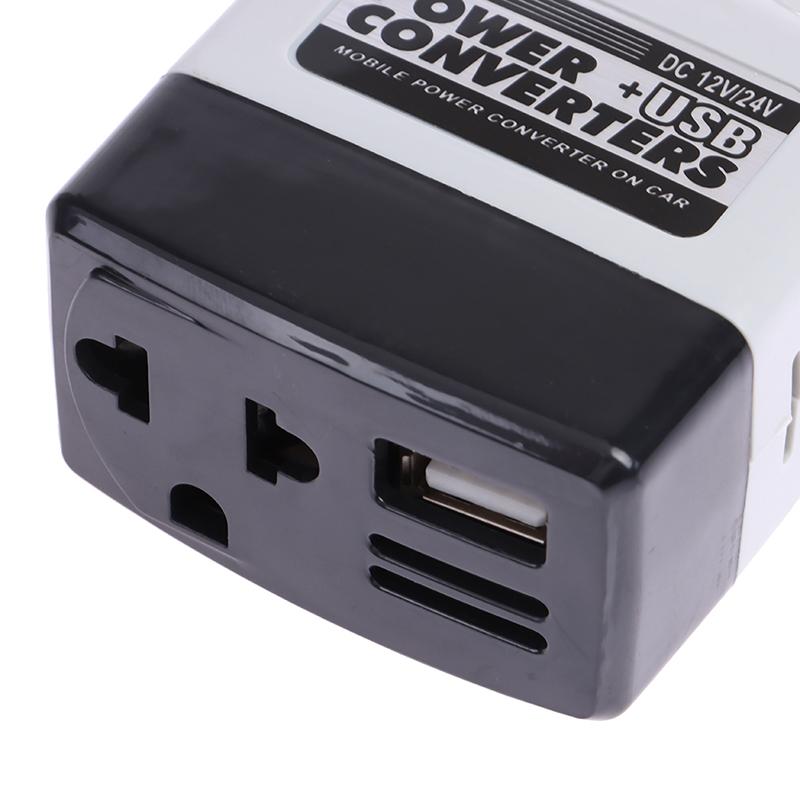 Автомобильный преобразователь питания USB DC 12/24 В в AC 220 В Автомобильный инвертор для телефона Инвертор 12 В Универсальный силовой трансформатор Зарядное устройство для мобильного телефона USB-порт