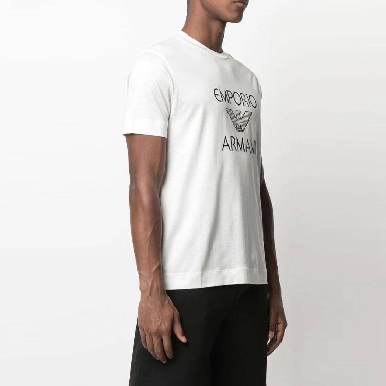Emporio Armani Мужская футболка с коротким рукавом и принтом логотипа-орла с буквой Белый 3K1TAF-1JUVZ-0101